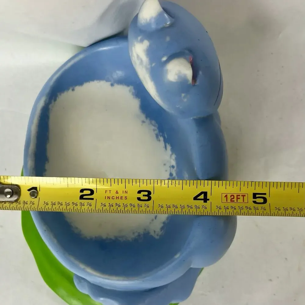 Vtg Anne Ormsby Fat Cats Blue Kitty Soap Trinket Dish Whimsical Cat Lover Decor